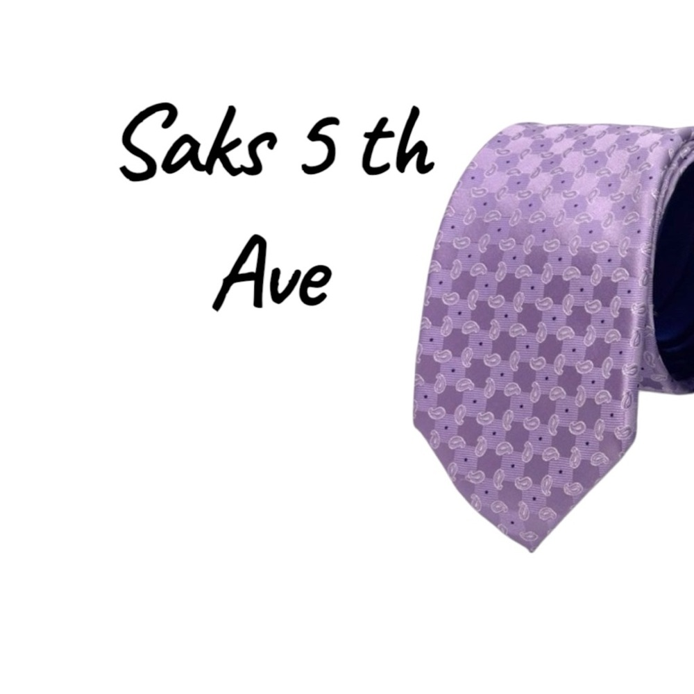 Saks Fifth Avenue Lavender Patterned Tie